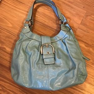 Coach Soho Lynn Powder Blue Teal Y2K Shoulder Hobo Bag
